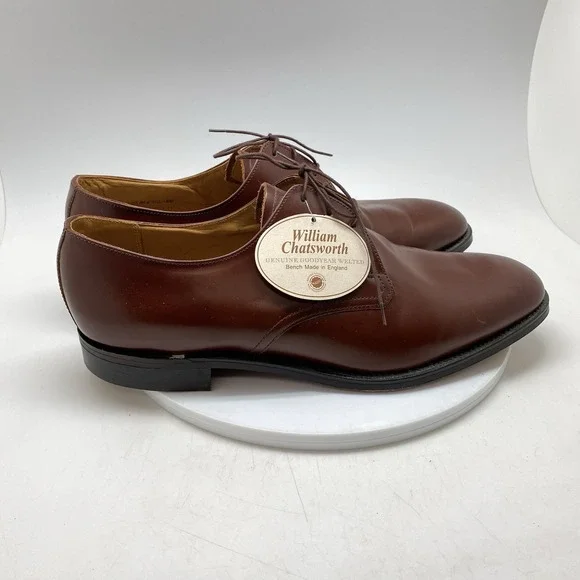 William Chatsworth Oxford Dress Shoes Mens 13 D Brown Leather England Preppy