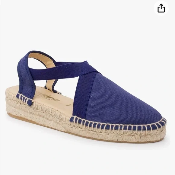 PICON HANDMADE ANTHROPOLOGIE Espadrille Wedge size 7.5 - woman’s navy