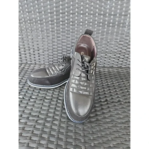 New WO Box Gatsby Oxford Derby Black/Black Leather Shoes Men Sz 9.5