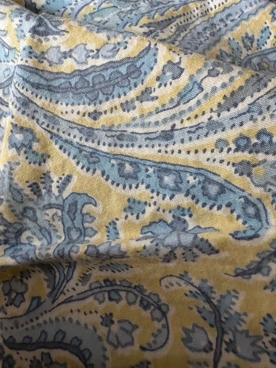 Ralph‎ Lauren Yellow and Light Blue Paisley Cotton Fabric pillowcases