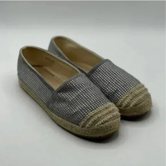 Alexis Bendel Khali Gray Silver Stud Cushion Insole Comfort Espadrille Flats Sz7