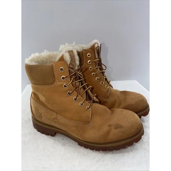 Timberland 6-Inch Premium Waterproof Fleece Boots EU 44UK 9 US 10M Sherpa Lining