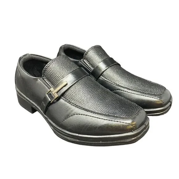 Deer Stags Kid's 1-M Bold Slip On Dress‎ Shoes Comfort Loafer Oxfords Black NEW