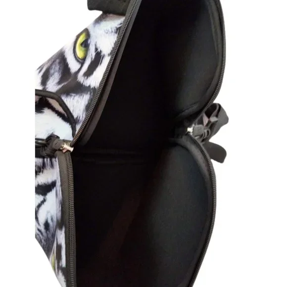 LUXBURG Netbook Laptop Case Bag Cover With Strap - Black & White Tiger 16