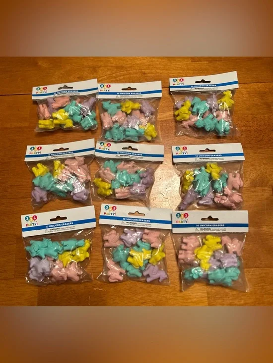 Party! Pack of 10 Unicorn Erasers - Bundle / 9 packs