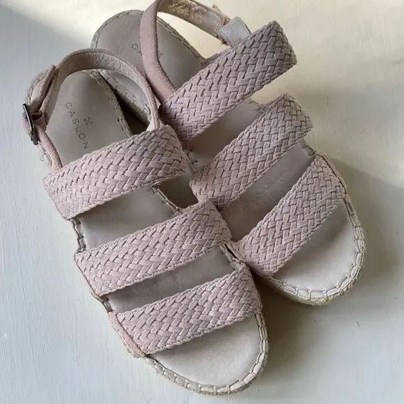 Nordstrom Caslon Braided Leather Espadrille Sandel Size 9.5