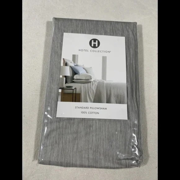 NIB‎ Hotel Collection 525 Yarn Dyed (1) Standard Sham Pillow Case Ash
