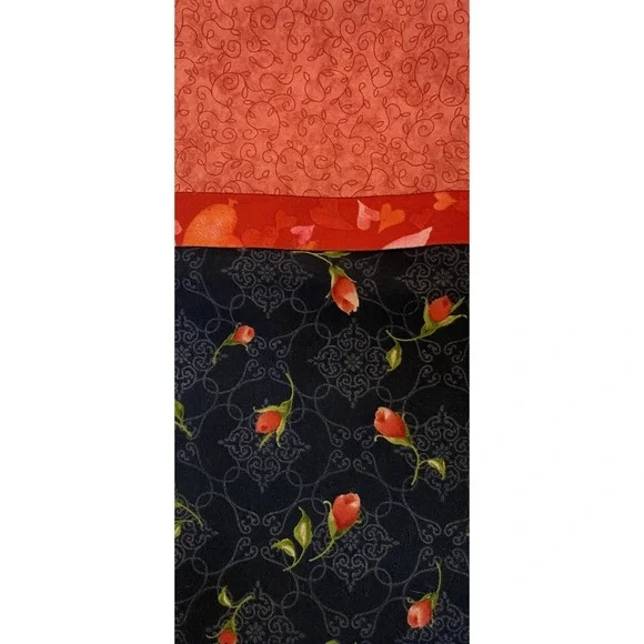 Custom Contrasting Print Pillowcase 100% Cotton French Seams Romantic Rose Buds