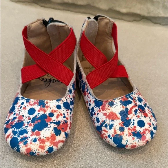 Monkey Feet Red Strap Splatter Dress Shoes