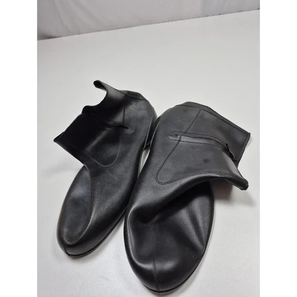 Fogs by London Fog Rain Boots Mens Size 8 Black Rubber Zip Ankle Waterproof