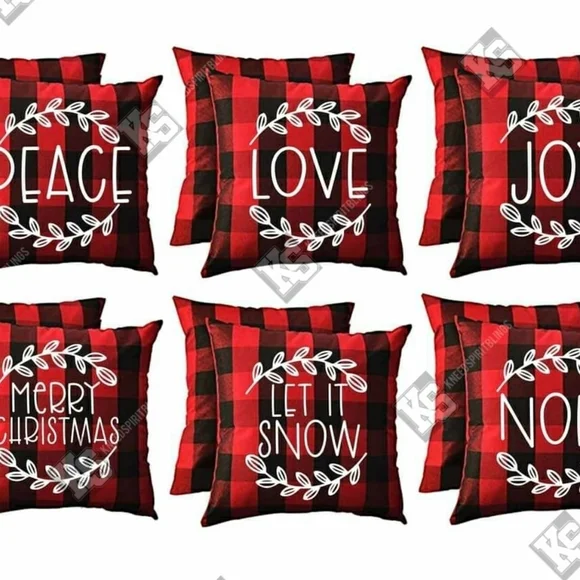 Buffalo Plaid Christmas‎ Spirit Pillow-Merry Christ