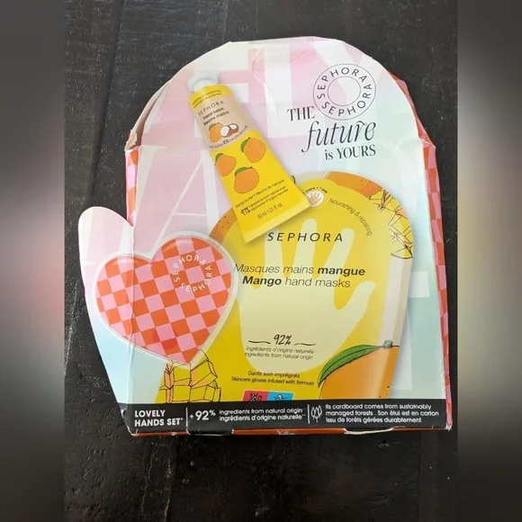 🎀$5 Sephora Mango Hand Mask Set - Pink and Yellow