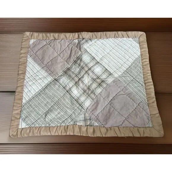 Vintage Woolrich Earth tone Plaid Patchwork Pillow Sham Rustic Farmhouse Cotton