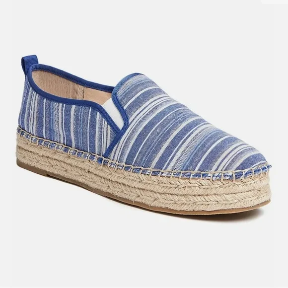 J. McLaughlin Blue and White Striped Espadrilles
