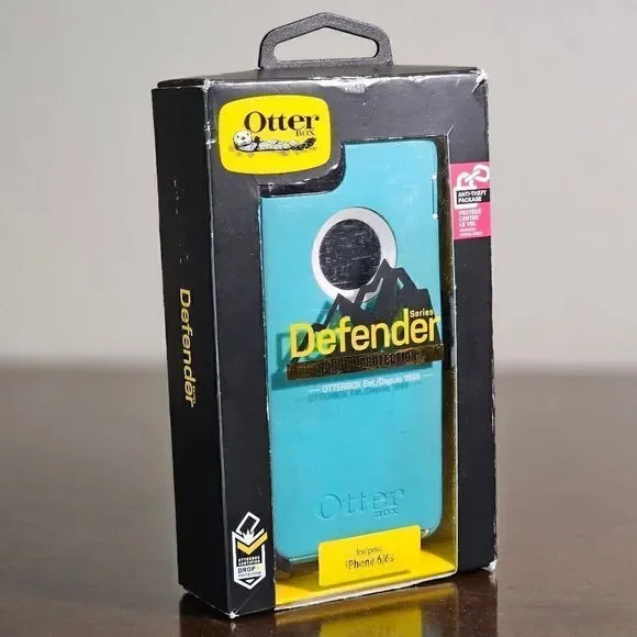 Otterbox iPhone 6 6S Phone Protective Case Light Blue Brand White Clip Holster