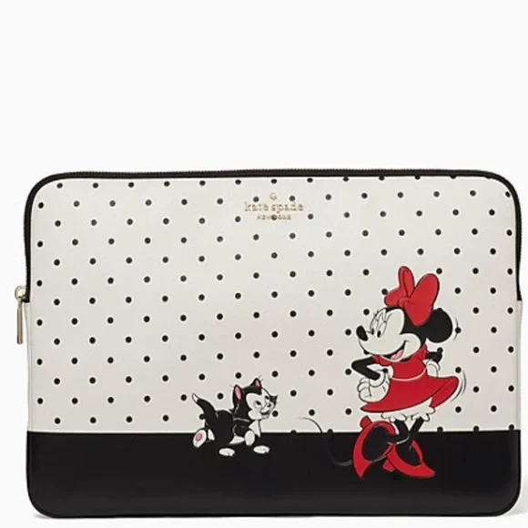 disney x kate spade new york minnie mouse universal laptop sleeve black white
