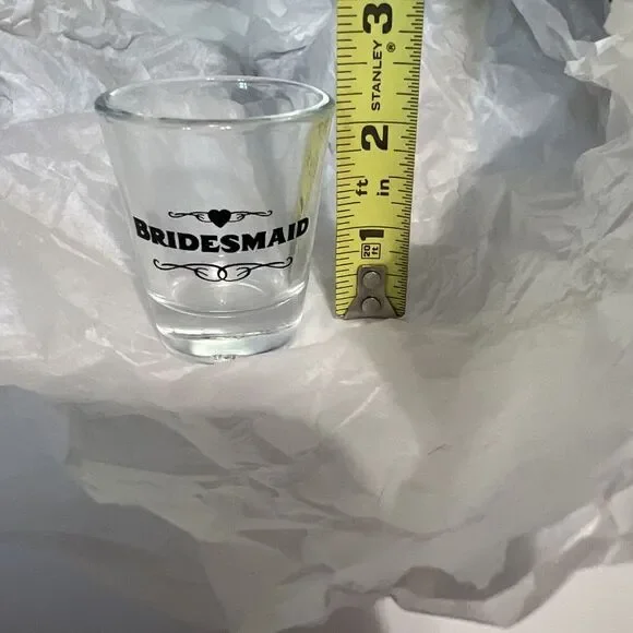 Bridesmaid Shot Glass Gift Heart Clear Wedding Drinks Gag Gift‎ Party Favor