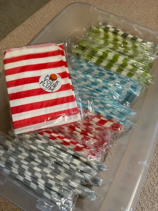 PICK YOUR PLUM multiple packs of Striped single serve striped bags