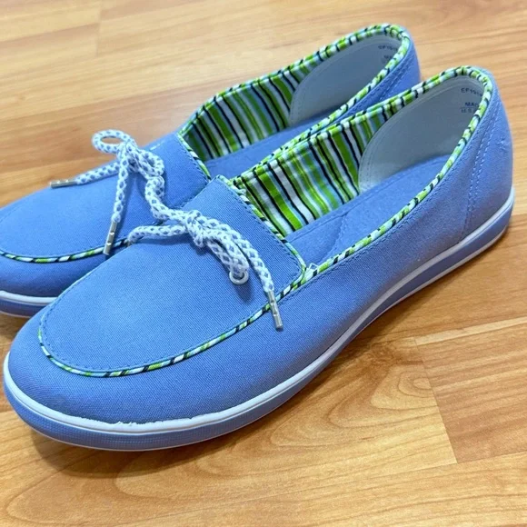 Grasshoppers Casual‎ Blue Canvas Loafers Size 7.5 XW