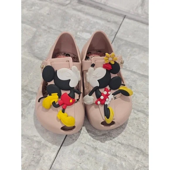 Mini Melissa Mickey and Minnie Mouse Light Pink Clog Shoe size 5‎