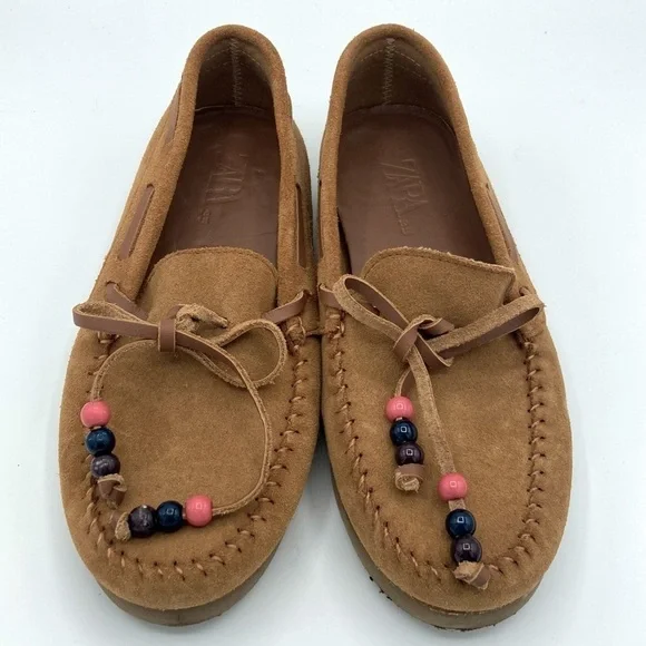 Zara suede moccasins, very‎ good preowned condition! Size 35- Kids 3.5 women’s 5