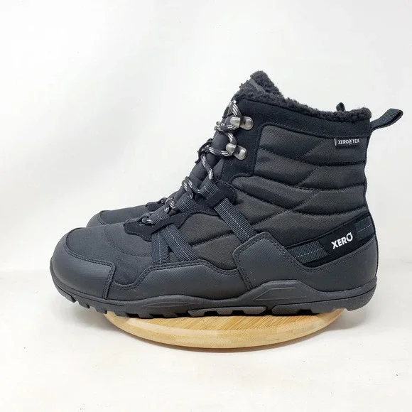 Xero Alpine Boots Mens 11 Black Waterproof Lace Up Minimalist Barefoot Shoes