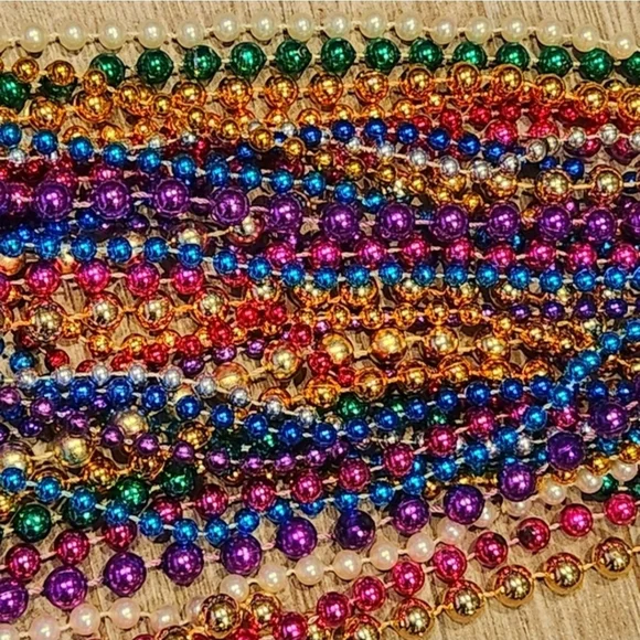 17 Assorted Multicolor Mardi Gras Beads