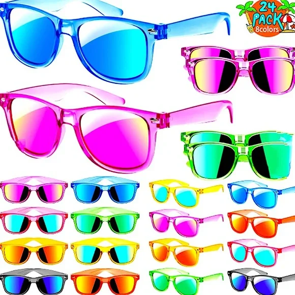 NWT 24pk of kids‎ neon sunglasses-party favor pack!