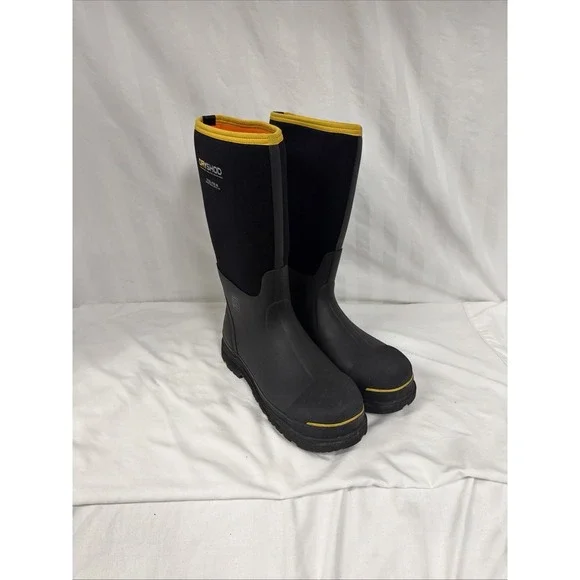 Dryshod Steel-Toe Hi Waterproof Work Boots Black/Yellow Size 14