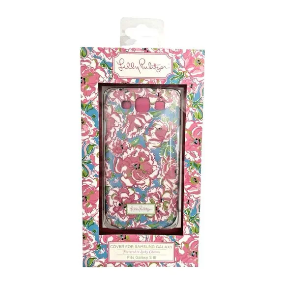 Lilly Pulitzer Samsung Galaxy SIII Phone Cover Floral Pink Blue 