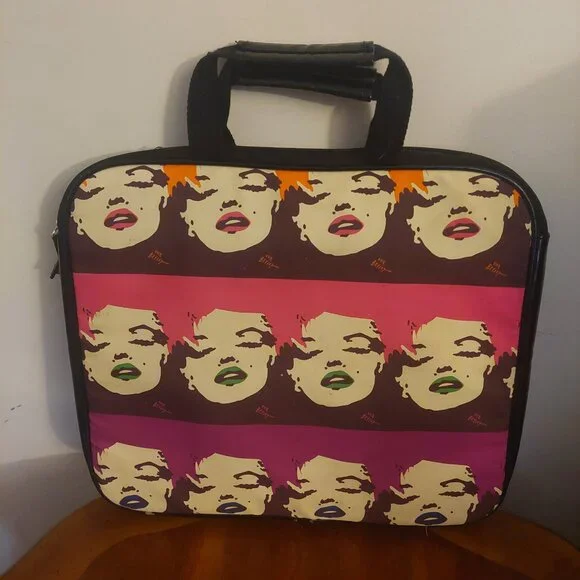 Rare Vintage 1990s Betsey Johnson Pop Art Marilyn Monroe Laptop Bag Case Tote