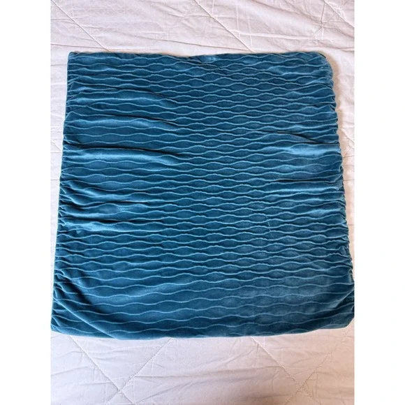 Teal Blue Textured Velvet Pillowcase Decorative Throw Cover‎ 19x20