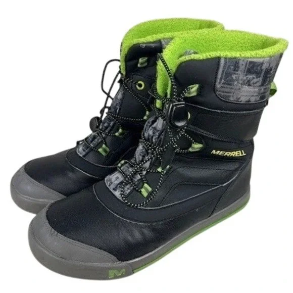 Merrell Snow Bank‎ 2.0 Waterproof Winter Boots Black Neon Green MY55597 Mens 7M