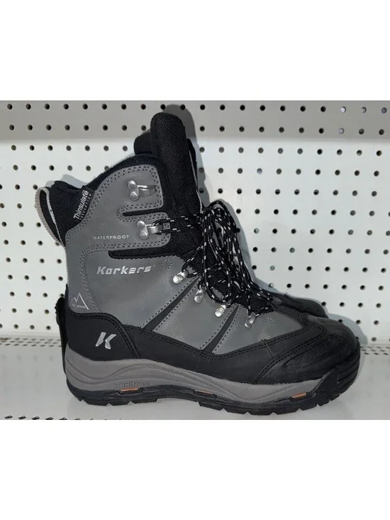Korkers SnowJack Mens Leather Insulated WP Winter Snow Boots Size 9 Gray Black