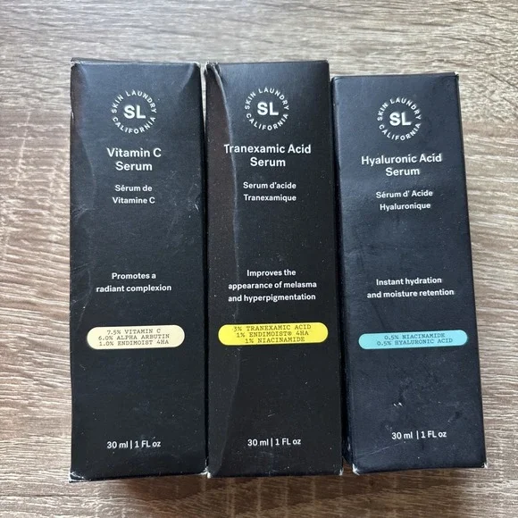 LOT OF 3 Skin Laundry California Vitamin C Serum Hyaluronic Tranexamic Acid 1 Oz