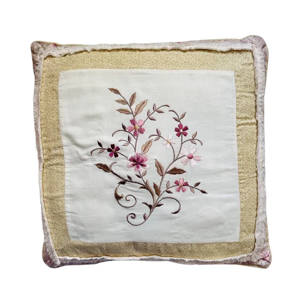 Square floral pillow