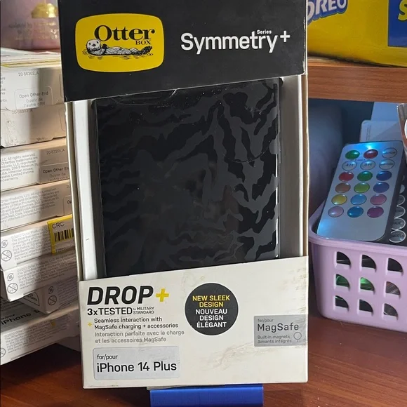 OtterBox Symmetry+ Black Case for iPhone 14 Plus