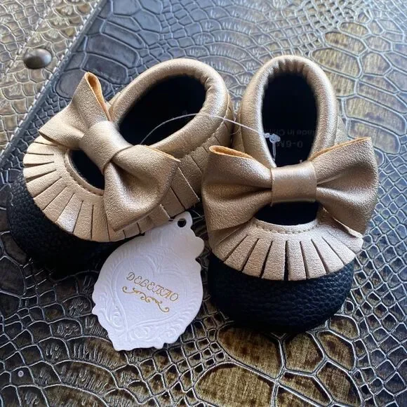 Fancy leather baby infant shoes 0 to 6 months