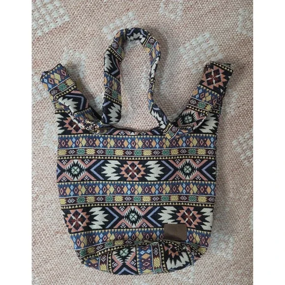Boho Western Festival Y2k Sack Woven Aztek Bag