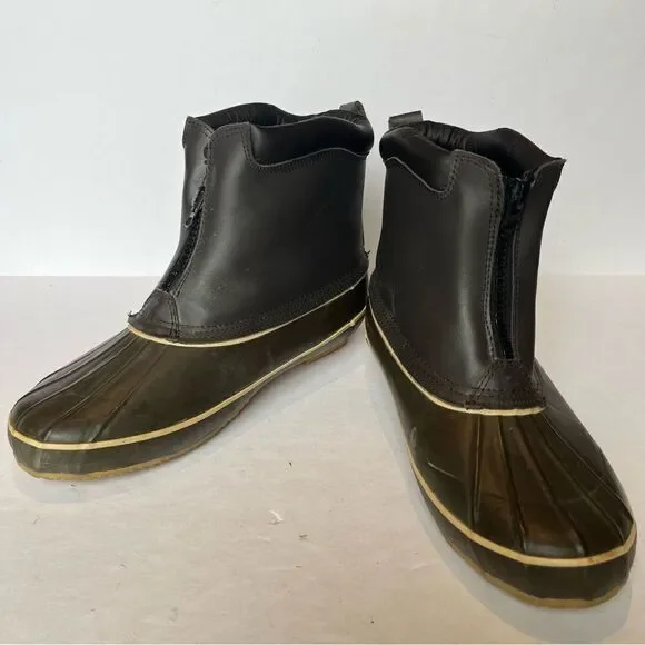 Men's Haband Ice House Boots Leather/Rubber With Steel Shank Brown Size 13EEE