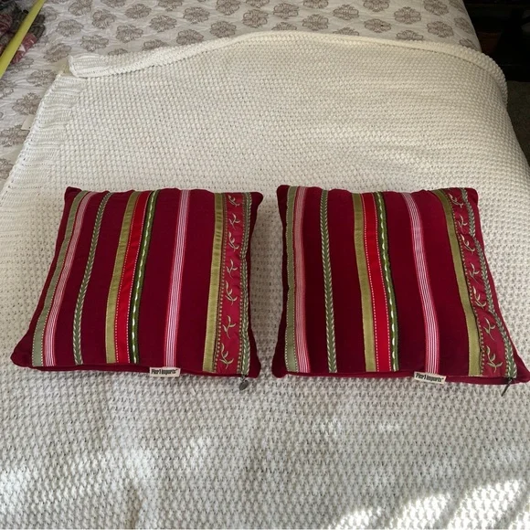 Pier 1 Red and Green Decorative Pillows