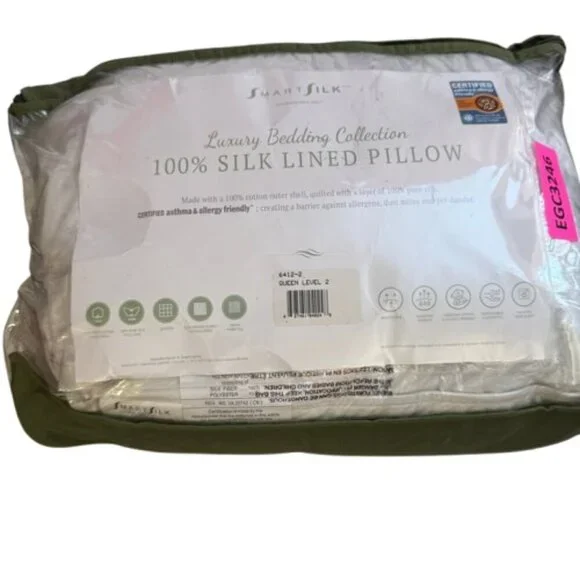 Smart Silk Queen Pillow Luxury Bedding Collection Silk Lined