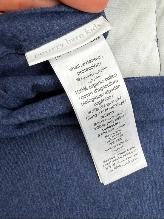 POTTERY BARN KIDS navy blue Euro Sham & Quilt NEW