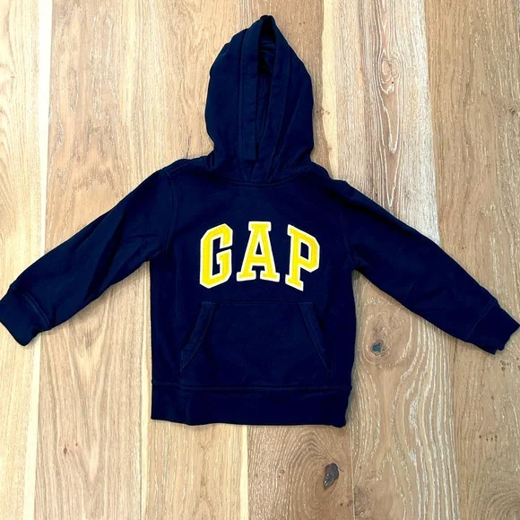 Boys Navy Gap Hoodie‎ with Yellow Patch Print size XS