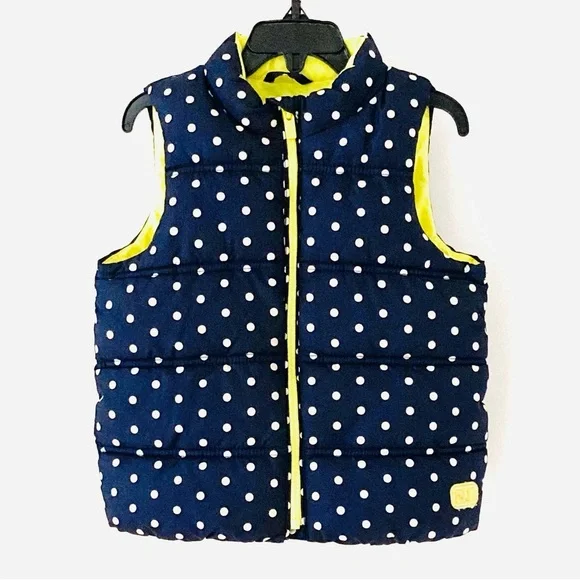 GAP Toddler Vest with Navy and White Polka Dots