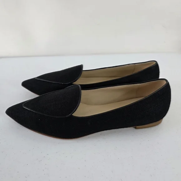 Mavette Pointed Toe Loafers Size 42 Black Suede Slip-on Flats NEW Made In Italy
