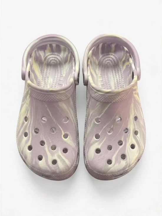 Crocs Marbled Tie Dye Swirl Slip On Lavender Clogs 11