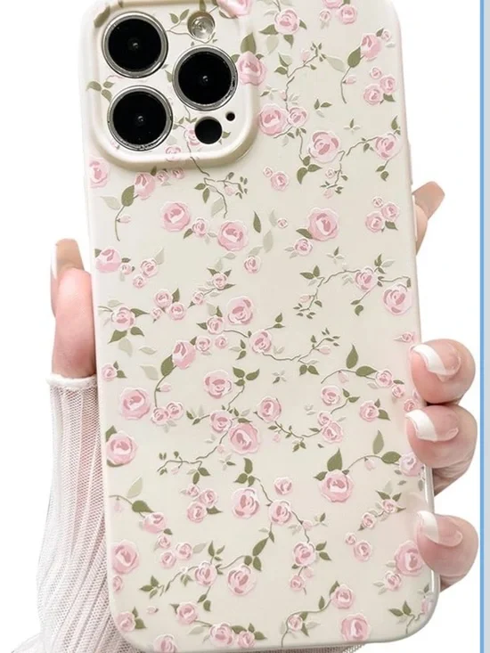 Floral Pink Rose Pattern Phone Case - Compatible iPhone 13 Pro‎