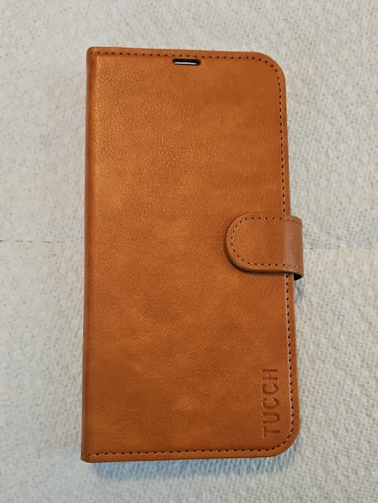 TUCCH Camel Faux Leather Wallet Folio Phone Case Magnetic Closure Card Holder OS