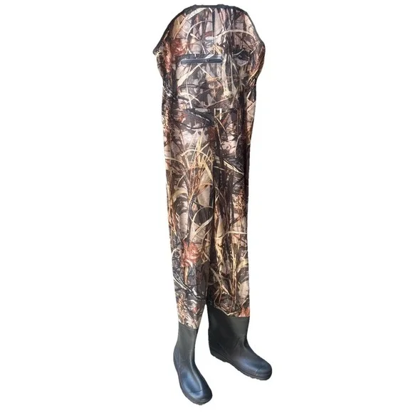 3-Ply Nylon/PVC Fishing Hunting Waterproof Chest Waders w/Boots For Men&Women S